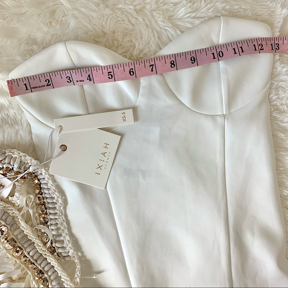 NEW IXIAH x Free People Sombre Crochet Beaded Sequin Dress white Small MED NWT - Picture 13 of 16